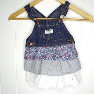 Baby Girl Oshkosh B'Gosh Vestbak Overall Dress 12M